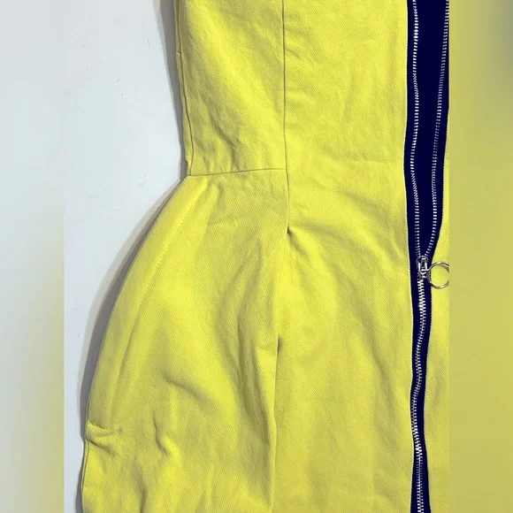 NWT PFEIFFER Noah Strapless Dress in Yellow, size S